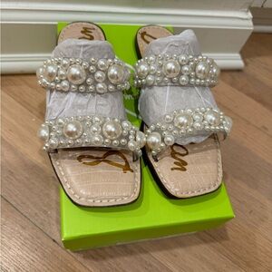 Sam Edelman | Size 6.5 | Eleana Clear/Pearl double strap sandal | Never Worn